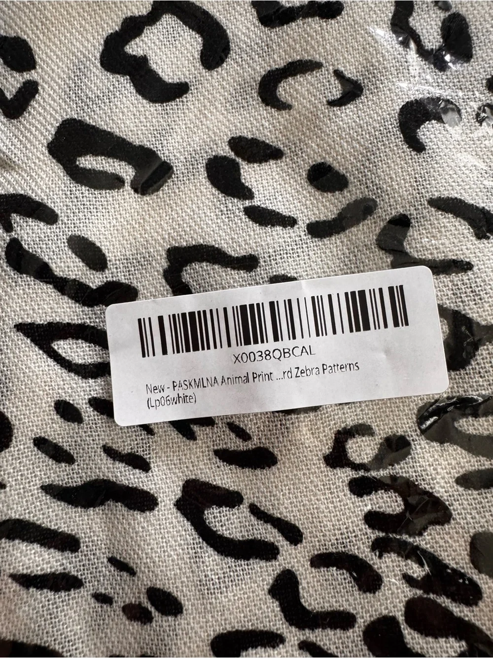 Black & White Leopard Print Fringe Wrap Shawl Pashmina Scarf